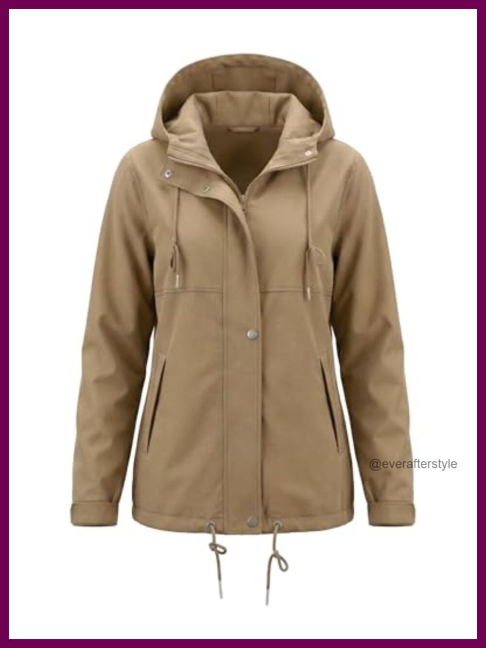 luvamia Women's Waterproof Lightweight Rain Jacket Hooded Zip Up Windbreaker